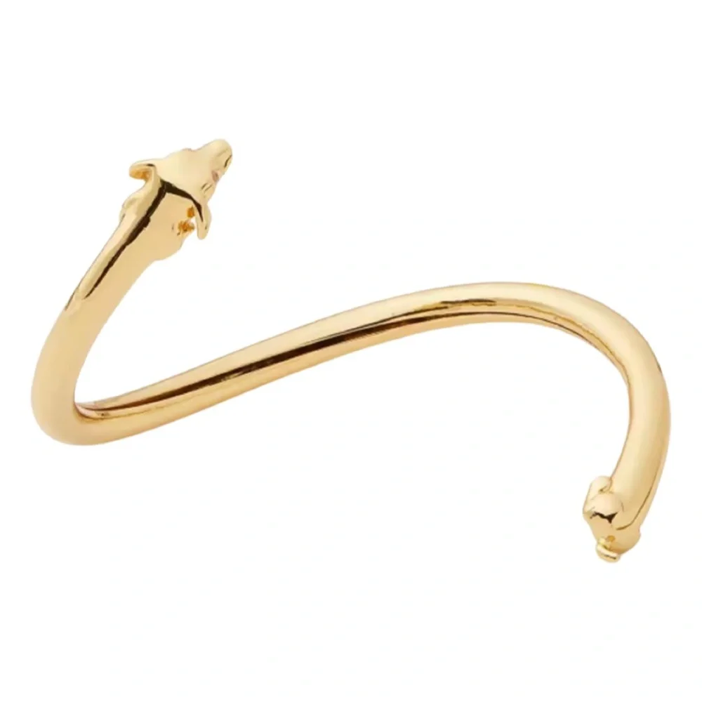 KATE SPADE • Hot Dog Flex Cuff Jewelry Bracelet New York City Nod Gold - Picture 3 of 4